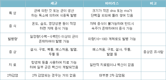 바이러스와 박테리아의 차이에 대한 이미지 검색결과