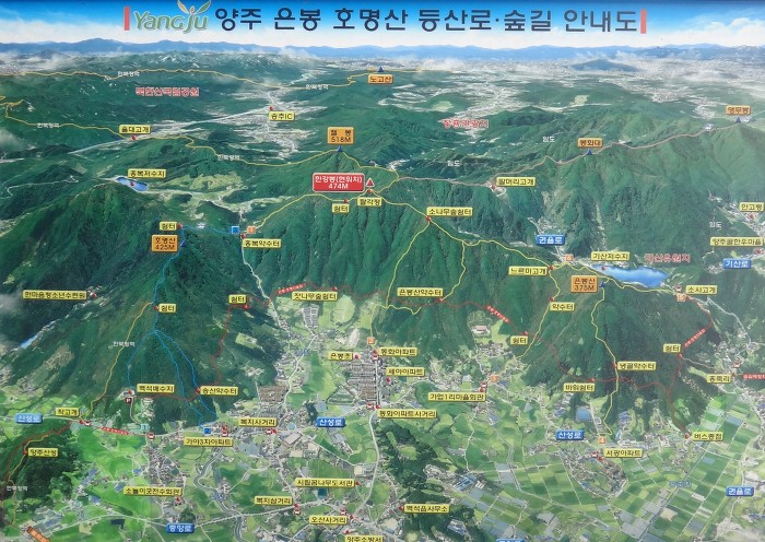 은봉 호명산 안내도 이미지